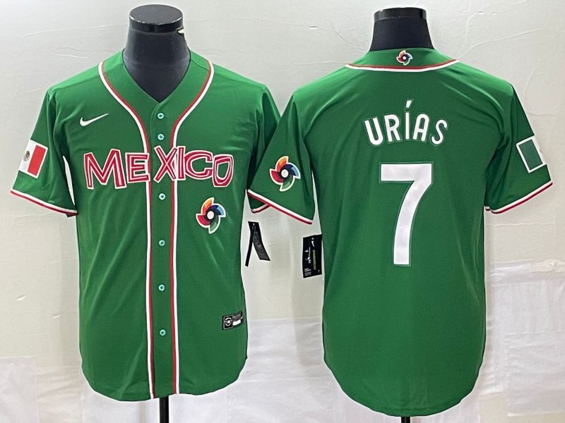 Men 2023 World Cub Mexico #7 Urias Green white Nike MLB Jersey->more jerseys->MLB Jersey